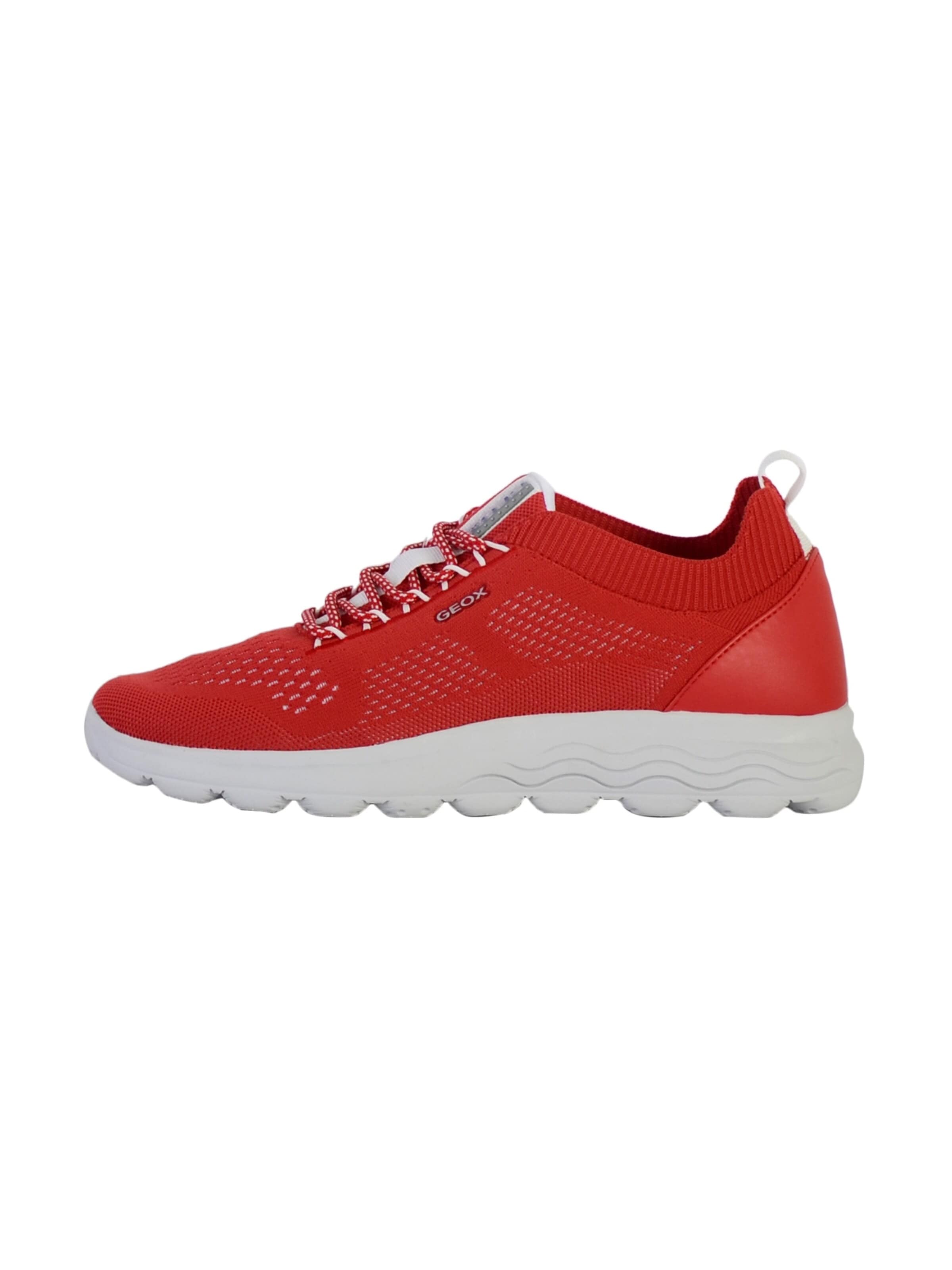 GEOX - Calzado deportivo con cordones en rojo: frente
