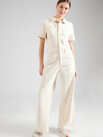 Tuta jumpsuit 'TWITTER' di Dawn in bianco: frontale