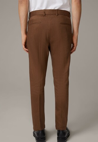 STRELLSON Slim fit Pleated Pants 'Til ' in Brown