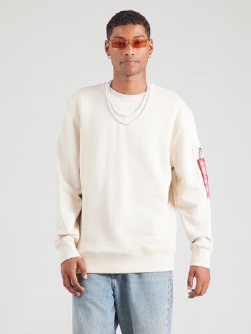 ALPHA INDUSTRIES Свитшот 'USN Blood Chit' в Белый