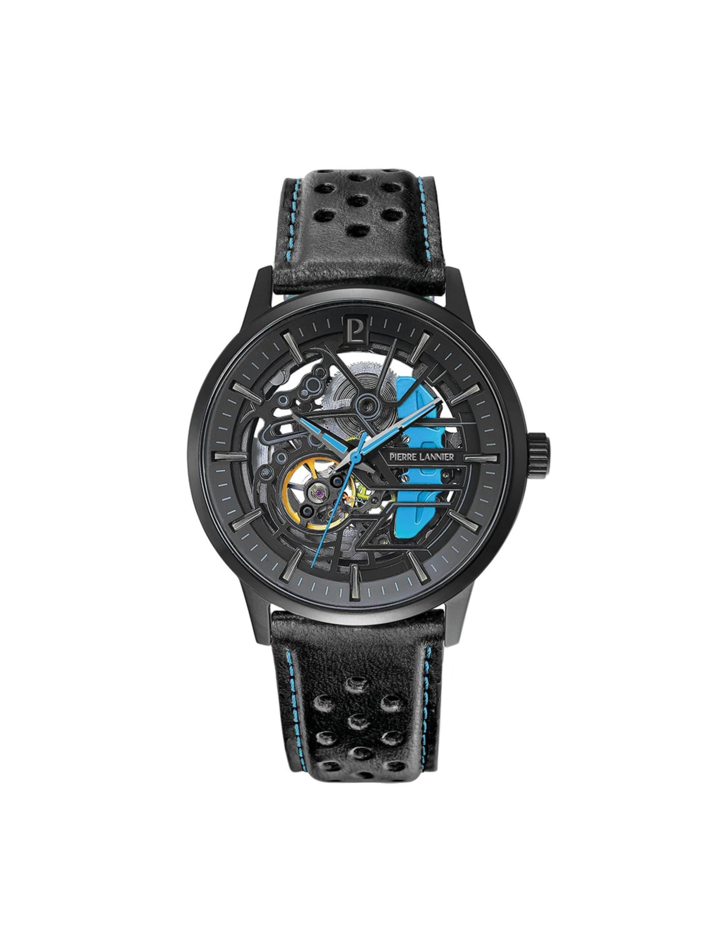 Pierre Lannier Analoog horloge 'Automatic watch Paddock' in Zwart