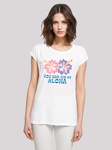 T-shirt 'You had me at Aloha' F4NT4STIC en blanc : devant