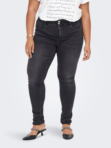 ONLY Carmakoma Skinny Jeans in Zwart: voorkant