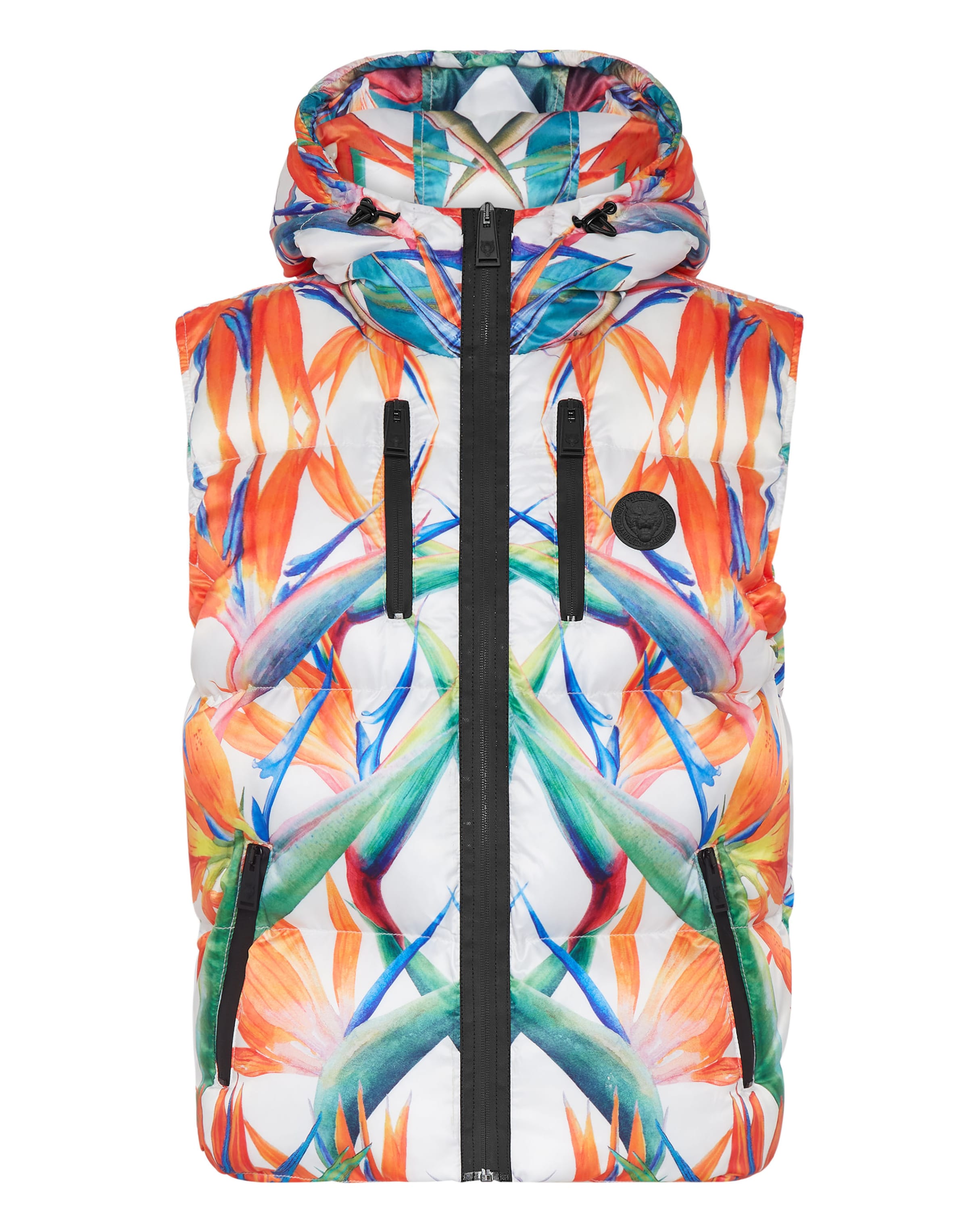 Plein Sport Weste 'Flowers' in blau / orange / schwarz / weiß, Produktansicht