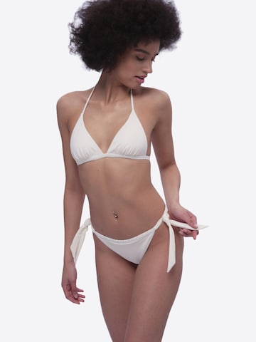 MAREZZA Triangle Bikini Top 'Stresa Bikini Draped Triangle Top' in Beige: front