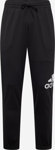 Tapered Pantaloni sport 'ESS' de la ADIDAS SPORTSWEAR pe negru: față