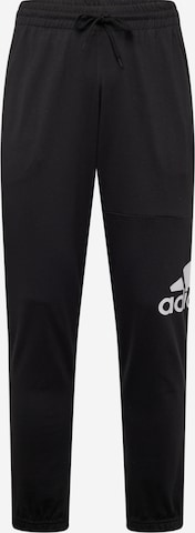 ADIDAS SPORTSWEAR Tapered Workout Pants 'ESS' in Black: front