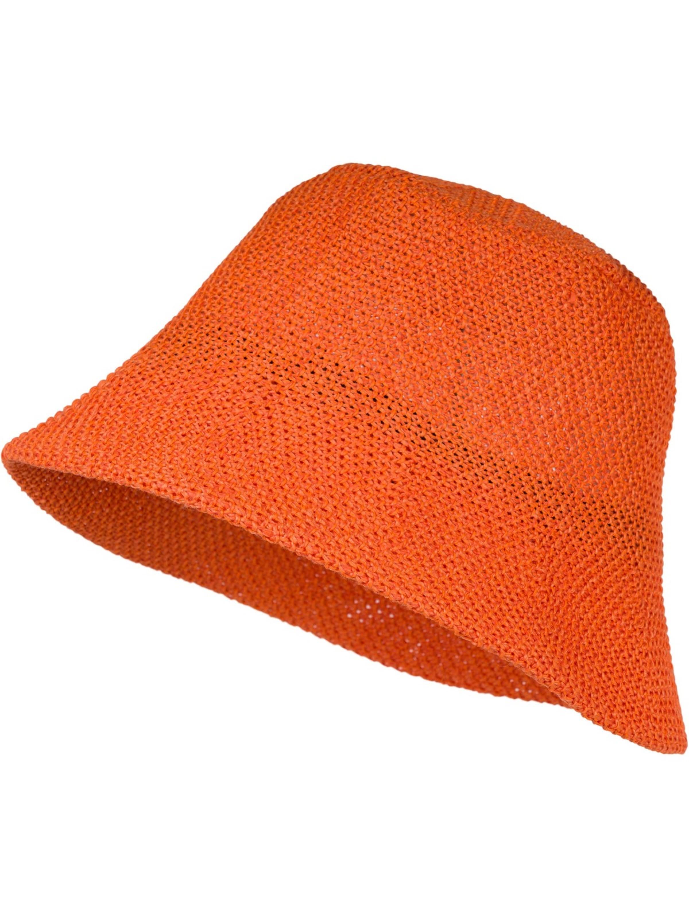 styleBREAKER Hut 'Fischerhut aus Papierstroh - Knautschhut'‌ in orange, Produktansicht