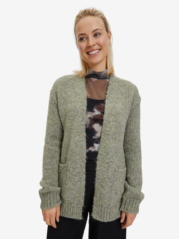 Cartoon Knit Cardigan in Green: front