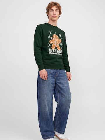 JACK & JONES Sweatshirt 'JJXmas Fun' i grøn