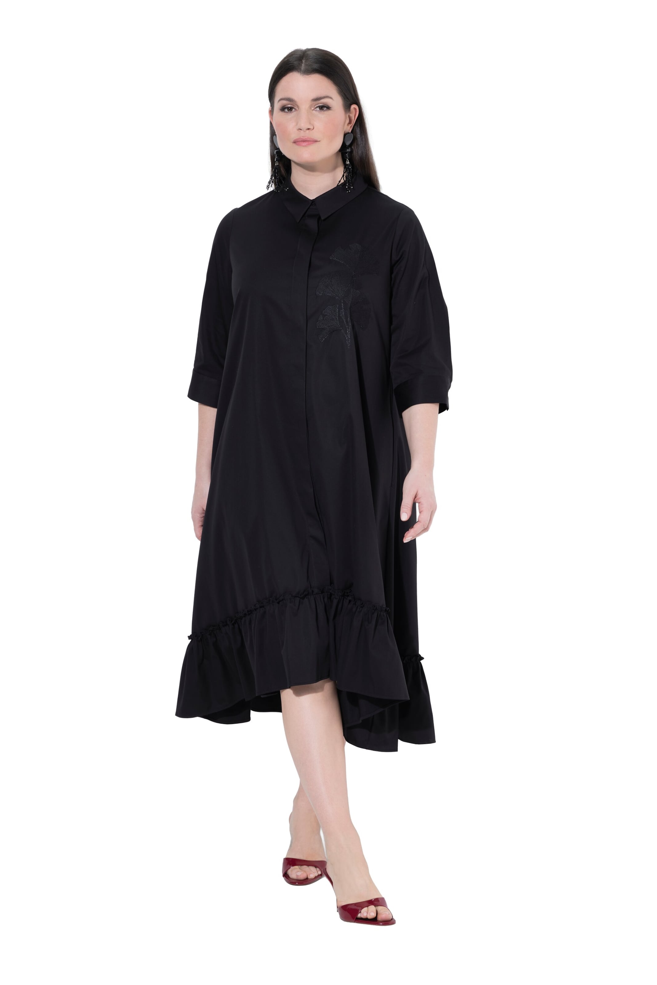 Ulla Popken Shirt dress in Black: front