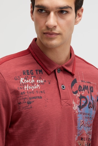 CAMP DAVID Langarmpolo mit Photoprint in Rot