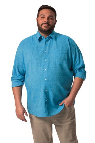 Boston Park Regular fit Overhemd in Blauw: voorkant