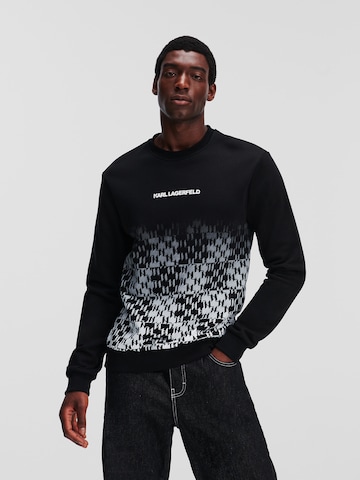 Karl Lagerfeld Sweatshirt 'Check Degrade' in Zwart: voorkant