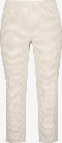 Ulla Popken Regular Pleated Pants 'Sienna' in Beige: front