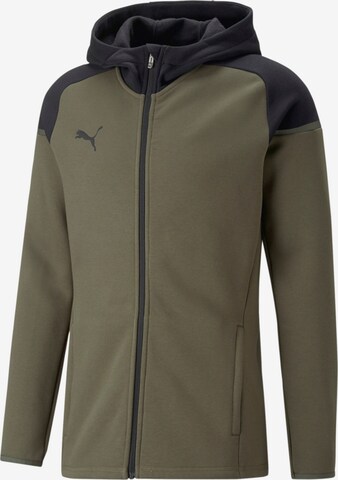 PUMA Athletic Zip-Up Hoodie in Green: front