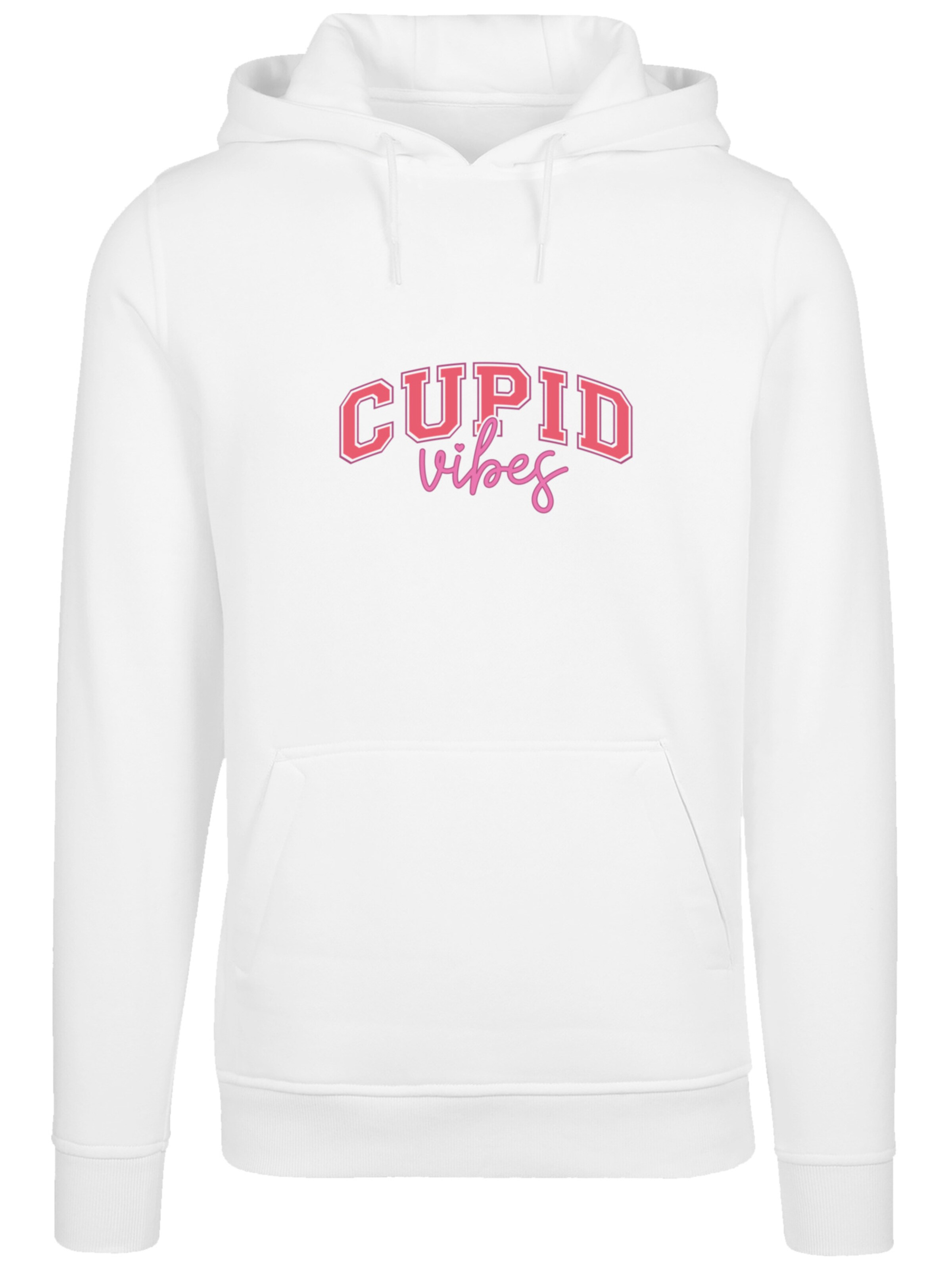 Sweat-shirt 'Cupid Vibes Valentinstag Amor' F4NT4STIC en blanc : devant