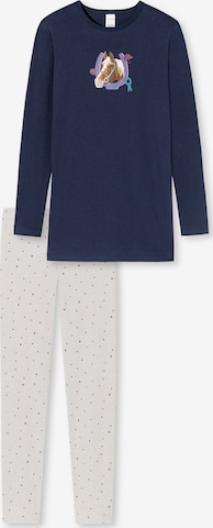 SCHIESSER Pyjama 'Pferdewelt' in Blau: predná strana