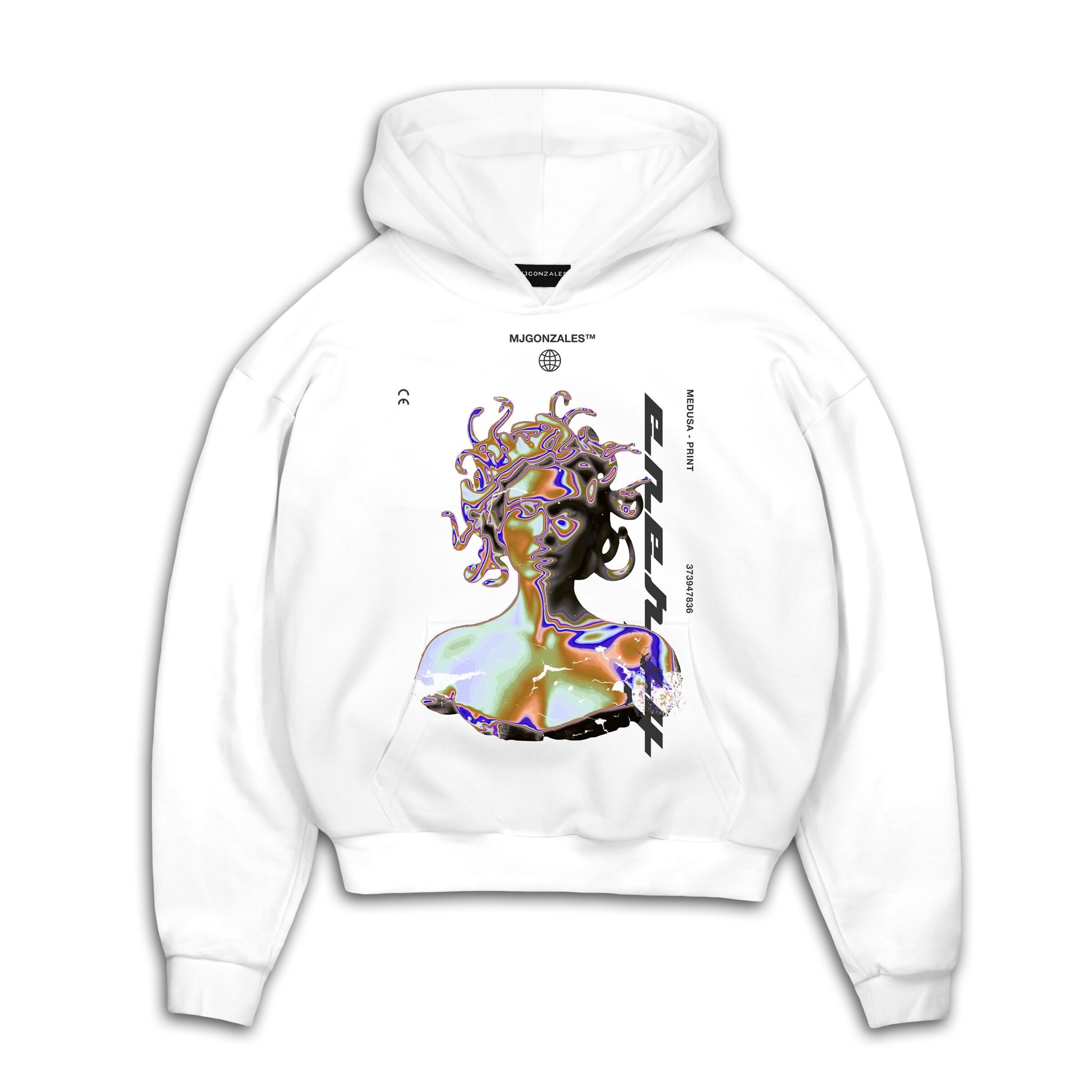 MJ Gonzales Sweatshirt 'MEDUSA' in Purple / Orange / Black / White, Item view