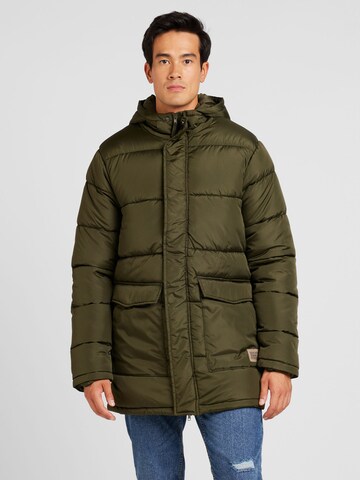 BLEND Winter Jacket in Green: front