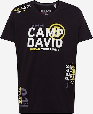 CAMP DAVID - Camiseta en negro: frente