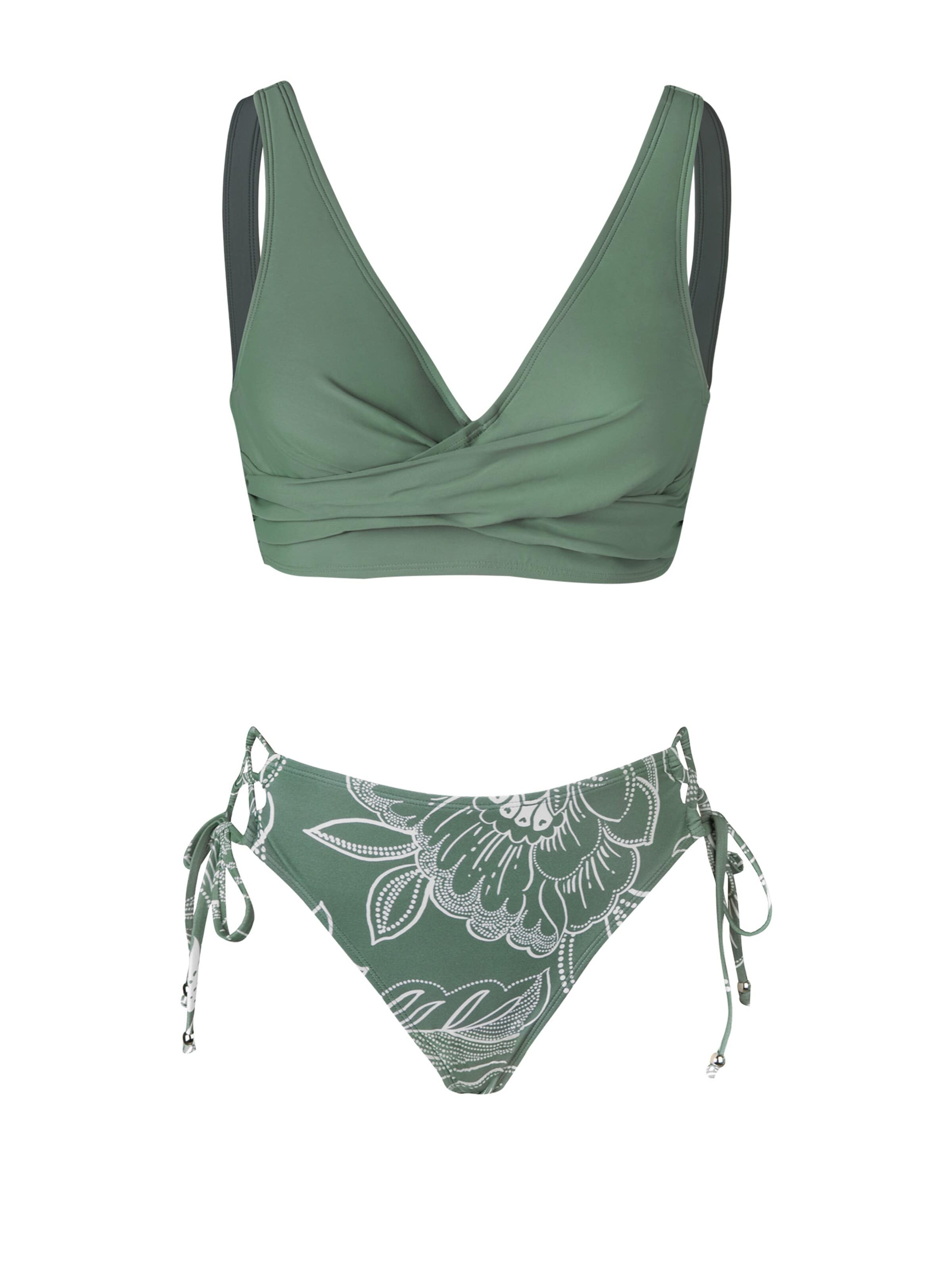 Cupshe Bustier Bikini 'V-neck'‌‌‌‌‌‌‌‌ in Grün