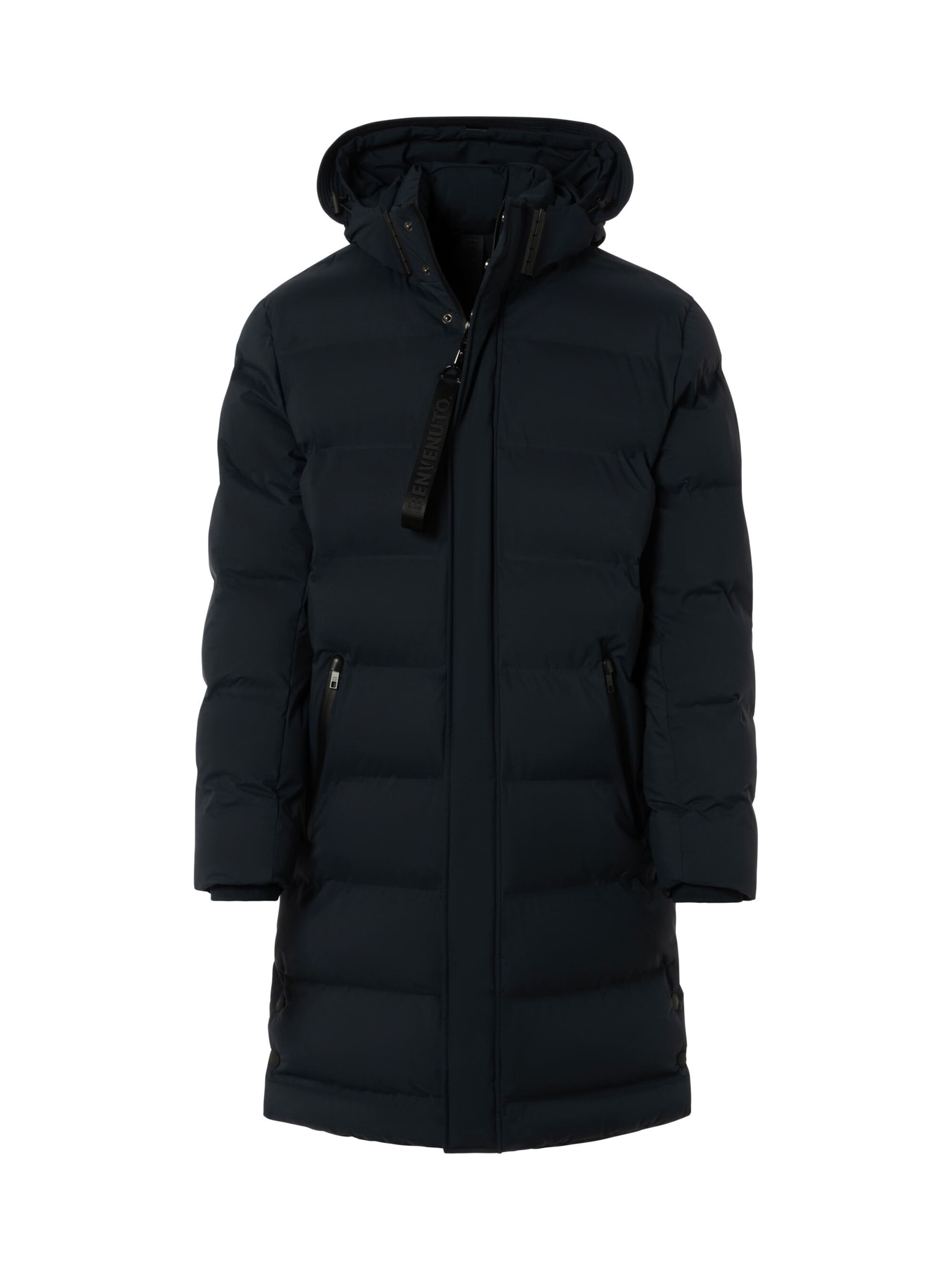 BENVENUTO Winterjacke 'CIRO', Model ist 185 cm groß und trägt Größe 50 in Blau: Vorderseite