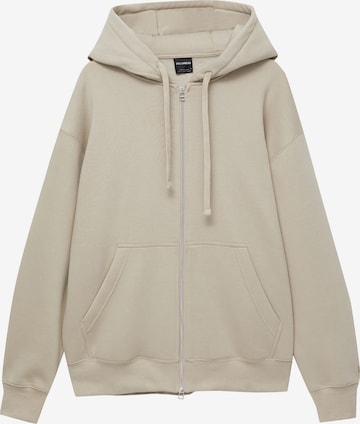 Pull&Bear Sweatjacke in Beige: predná strana