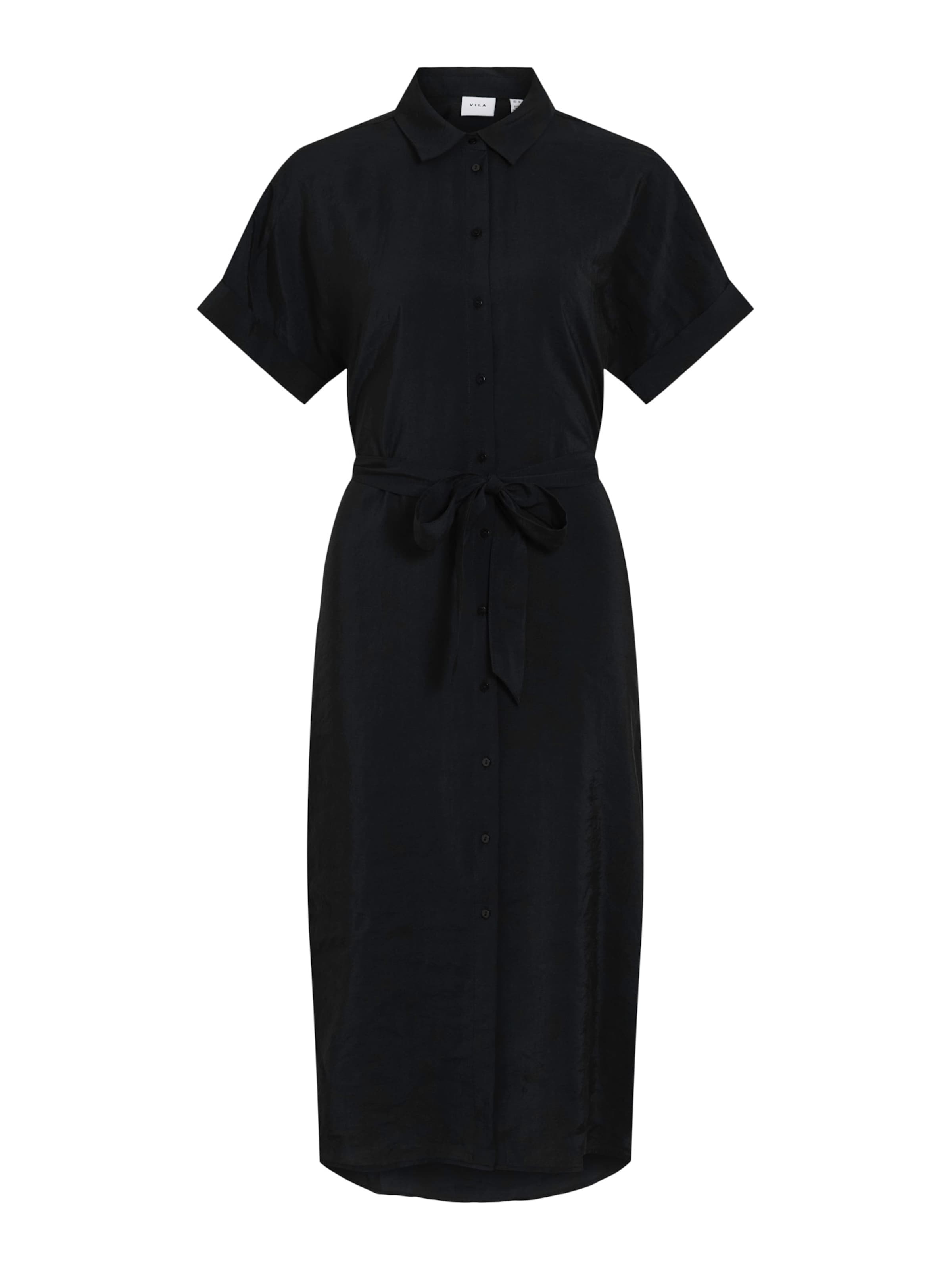 VILA Shirt Dress 'VIHULA' in Black: front