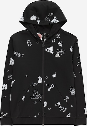 ADIDAS SPORTSWEAR Athletic Zip-Up Hoodie 'Brand Love' in Black: front