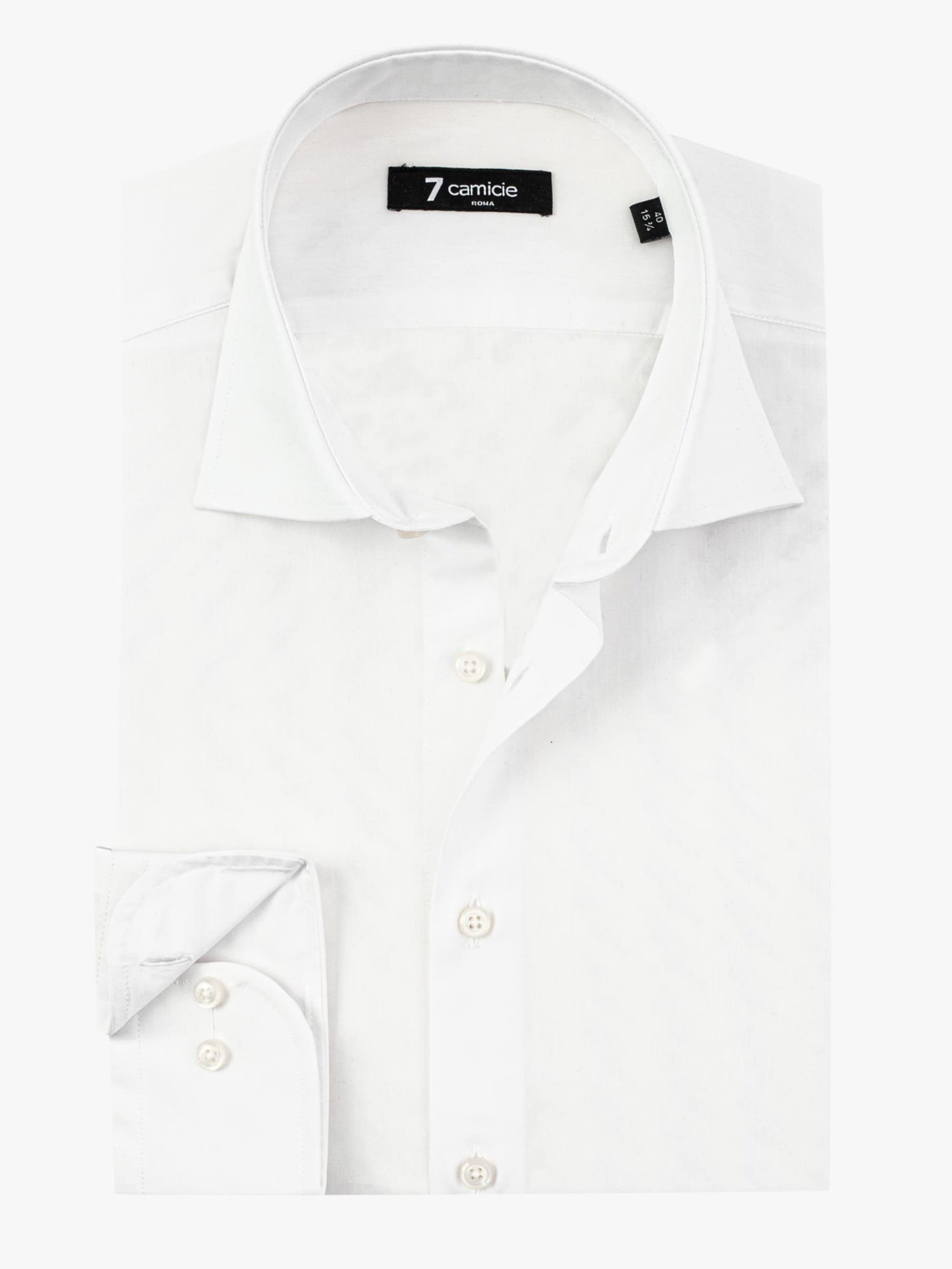 Camicia business 'Firenze Essentials Poplin Stretch Man Shirt White' di 7Camicie in bianco: frontale