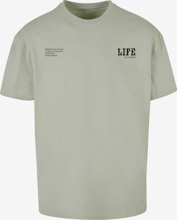Merchcode T-Shirt 'Life' in Grün: Vorderseite