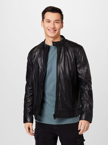 JOOP! Jeans Between-Season Jacket 'Peel' in Black: front