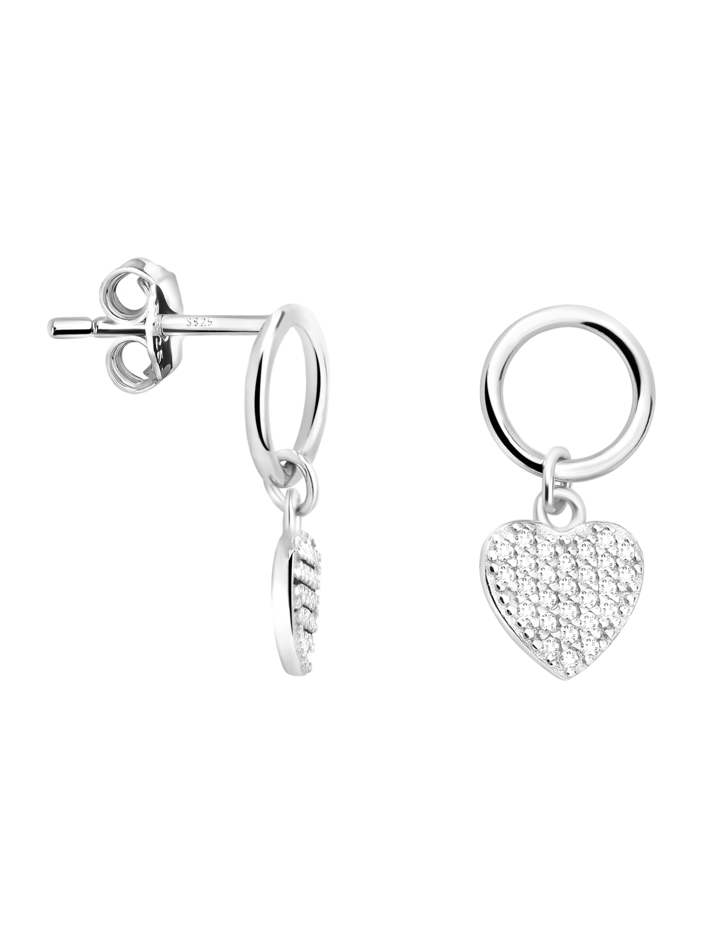 Sofia Milani Ohrringe 'Heart Circle'‌‌‌‌‌‌‌‌‌‌ in Silber: Vorderseite