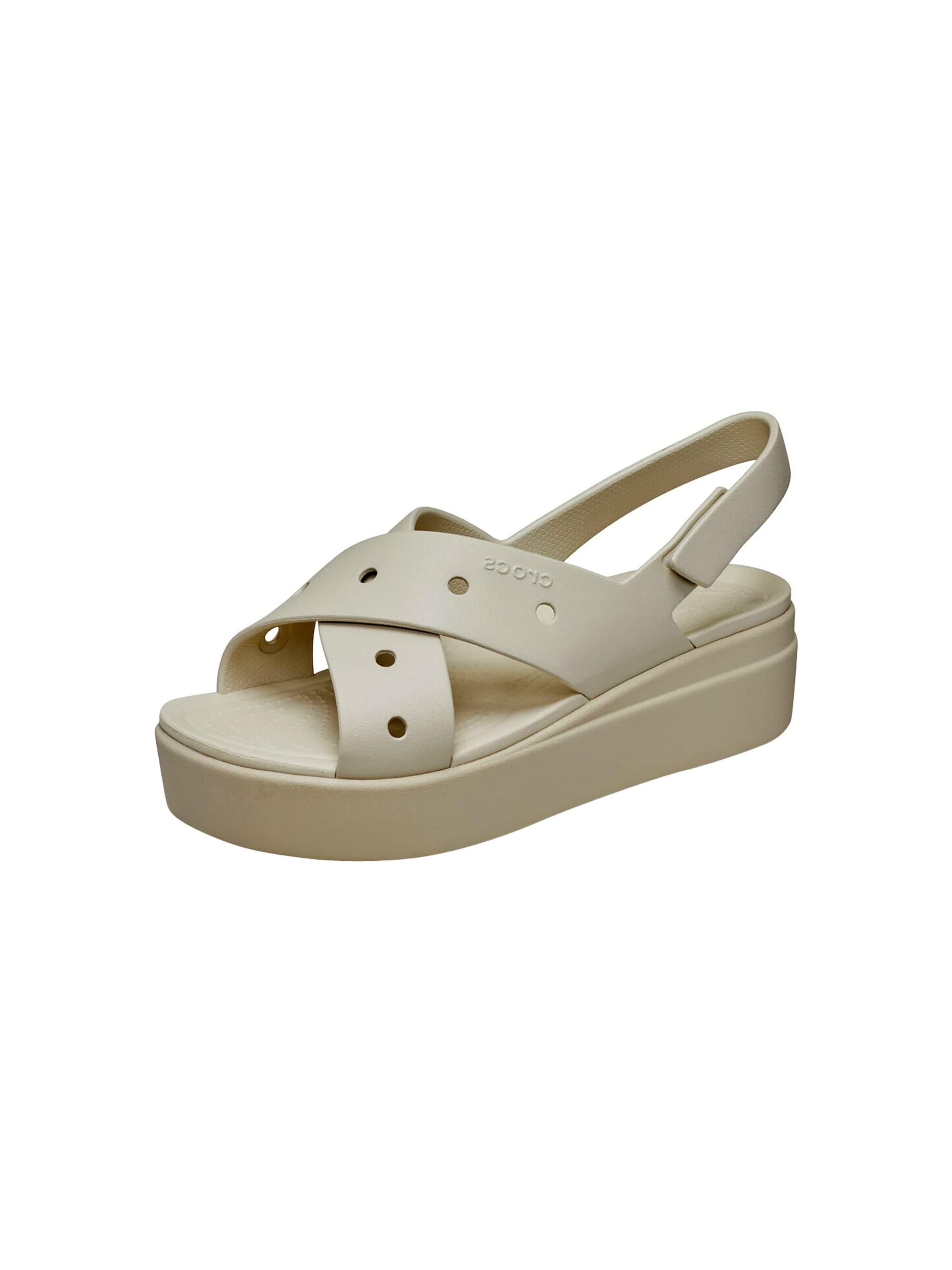 Sandales 'Klettsandalen Brooklyn 4u cross strap' Crocs en beige : devant