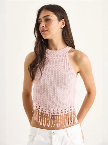 Top in maglia di Bianco Lucci in rosa