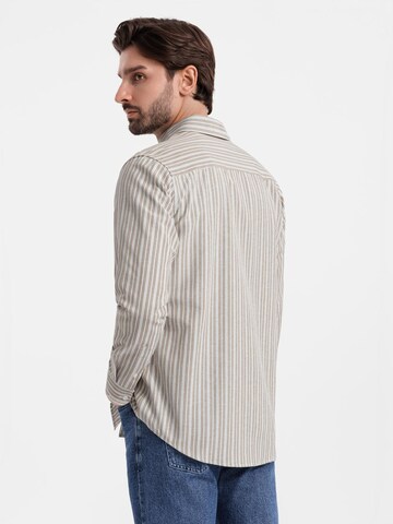 Ombre Regular fit Button Up Shirt 'OM-SHOS-0170' in Beige