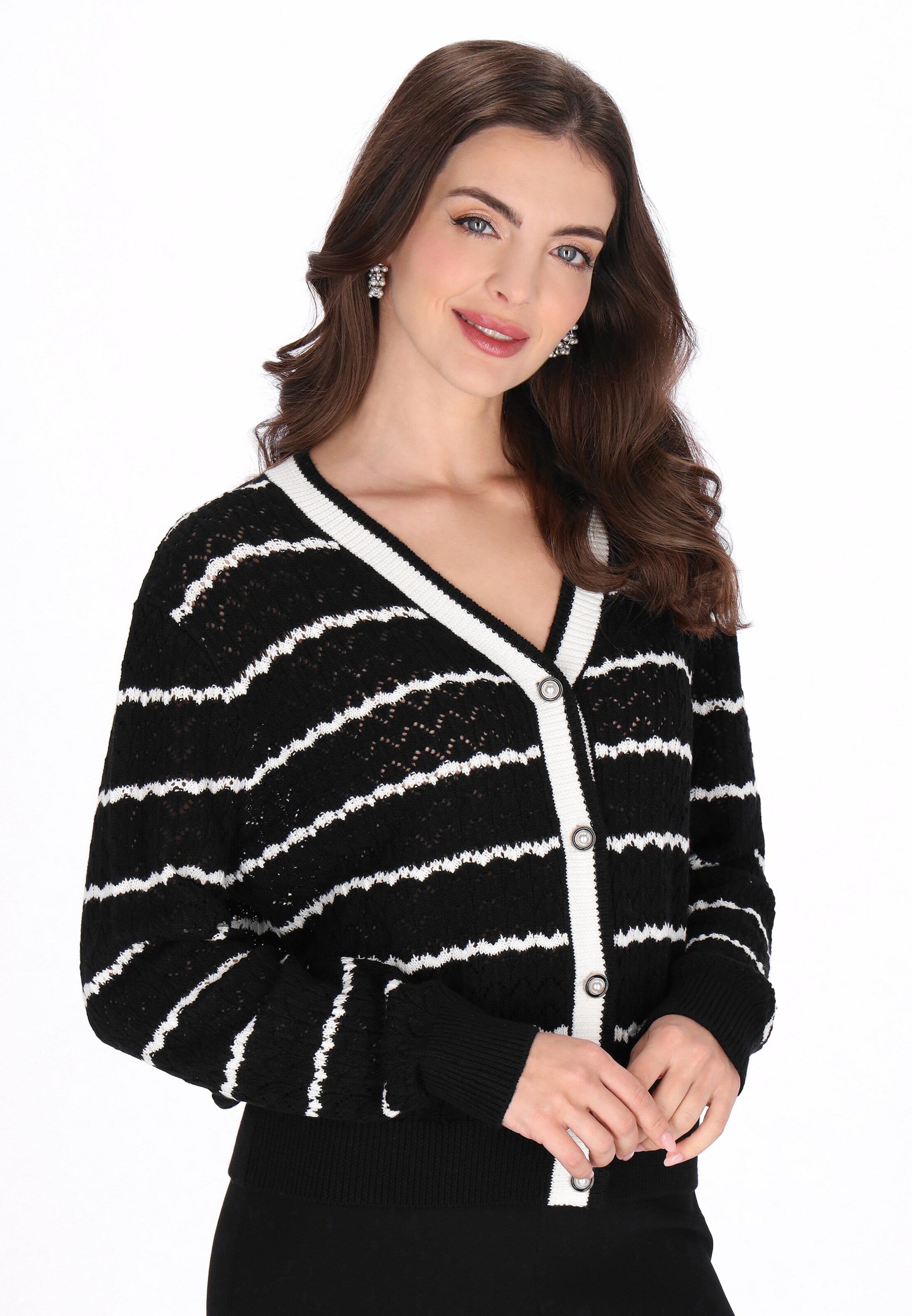 Cardigan usha BLACK LABEL en noir : devant