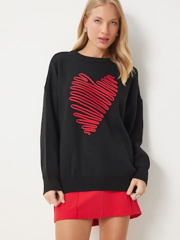 Pull-over oversize Happiness İstanbul en noir : devant