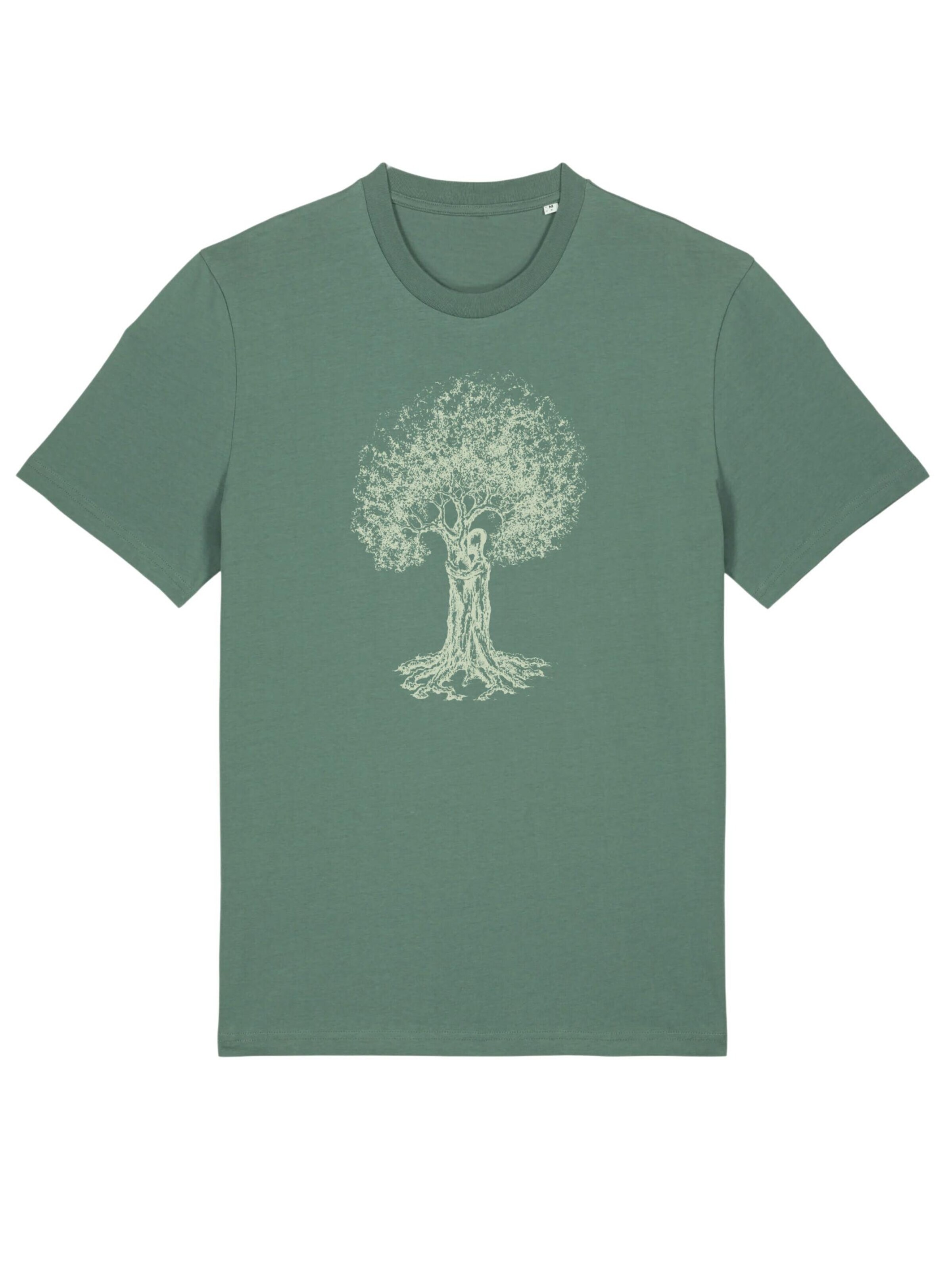 Life-Tree Shirt 'Organic Fairwear Treehugger' in Blau: Vorderseite