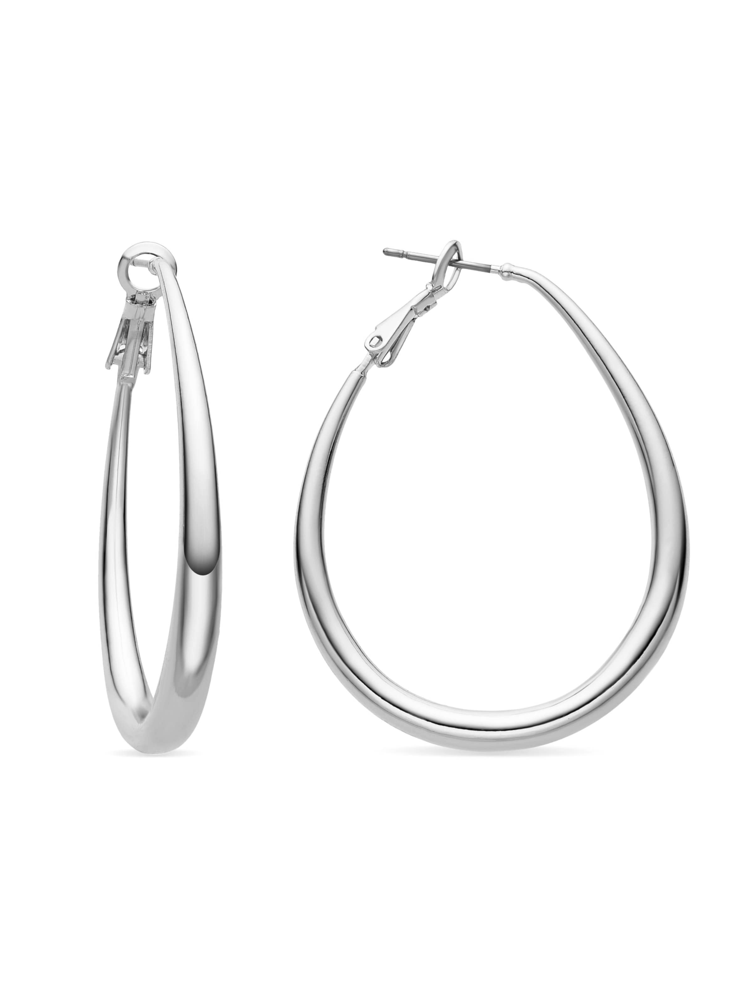 Luxenter Boucles d'oreilles 'Axeir' en argent, Vue avec produit