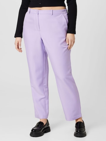 ONLY Carmakoma - regular Pantalón chino en lila: frente
