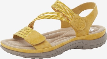 RIEKER Sandalen met riem in Geel: voorkant