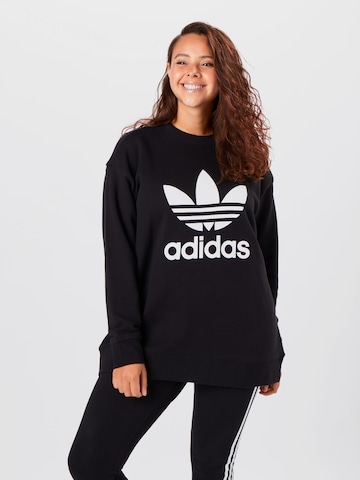 ADIDAS ORIGINALS Μπλούζα φούτερ 'Trefoil Crew ' σε μαύρο: μπροστά