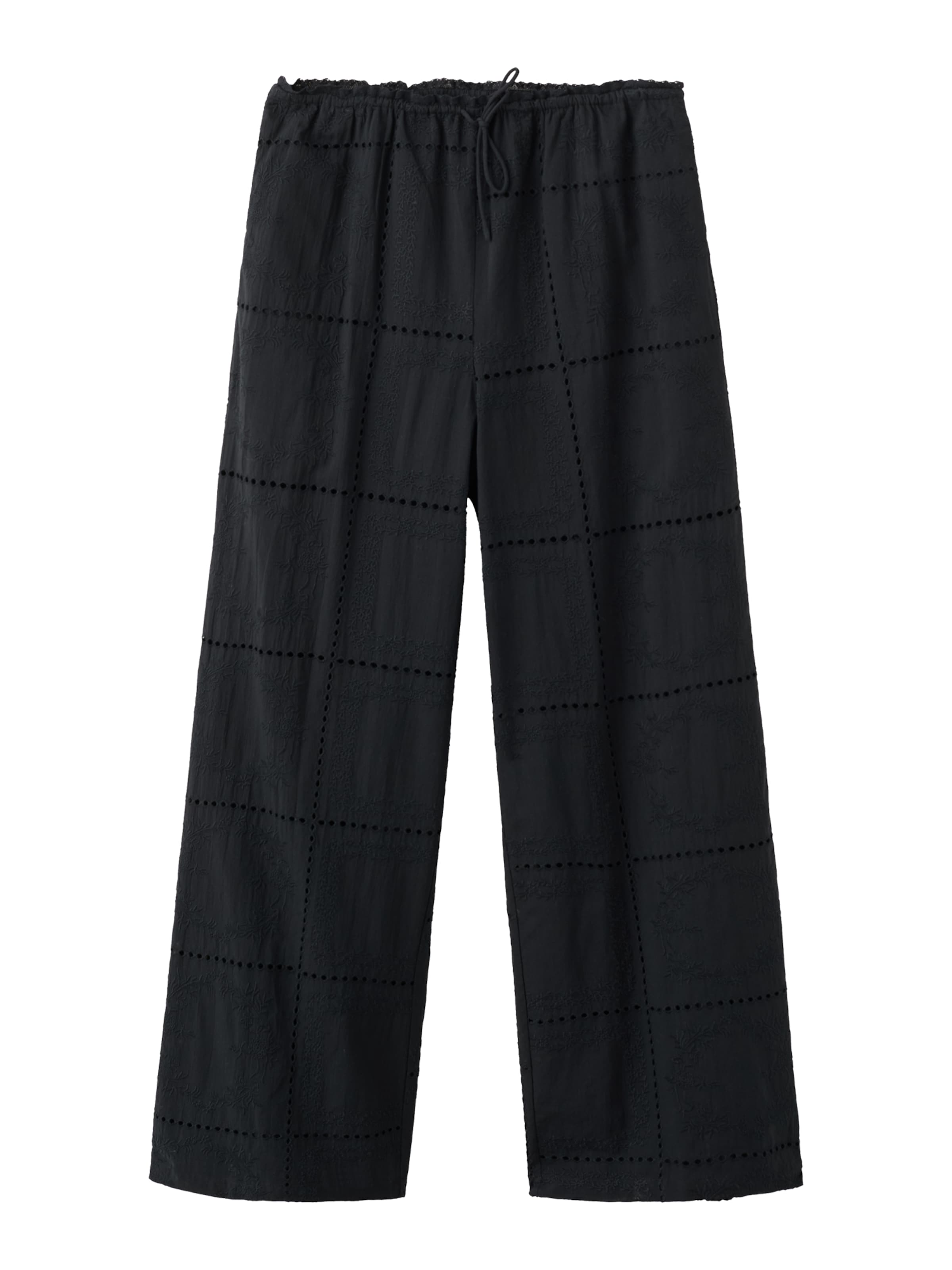 MANGO - Pierna ancha Pantalón 'SHOLA' en negro: frente