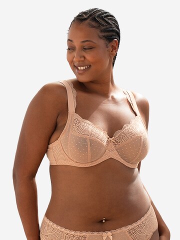 SugarShape T-shirt BH 'Clara Lace' in Beige: voorkant