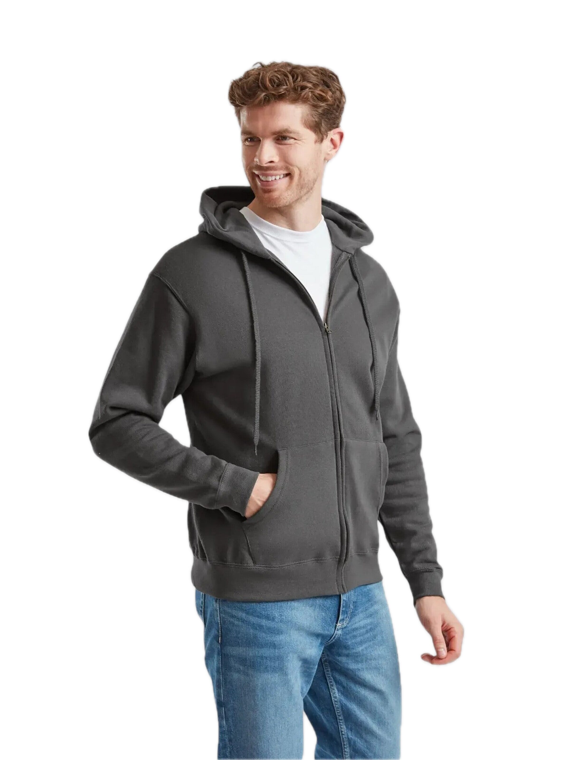 Giacca di felpa 'Zip Hoodie' di FRUIT OF THE LOOM in grigio