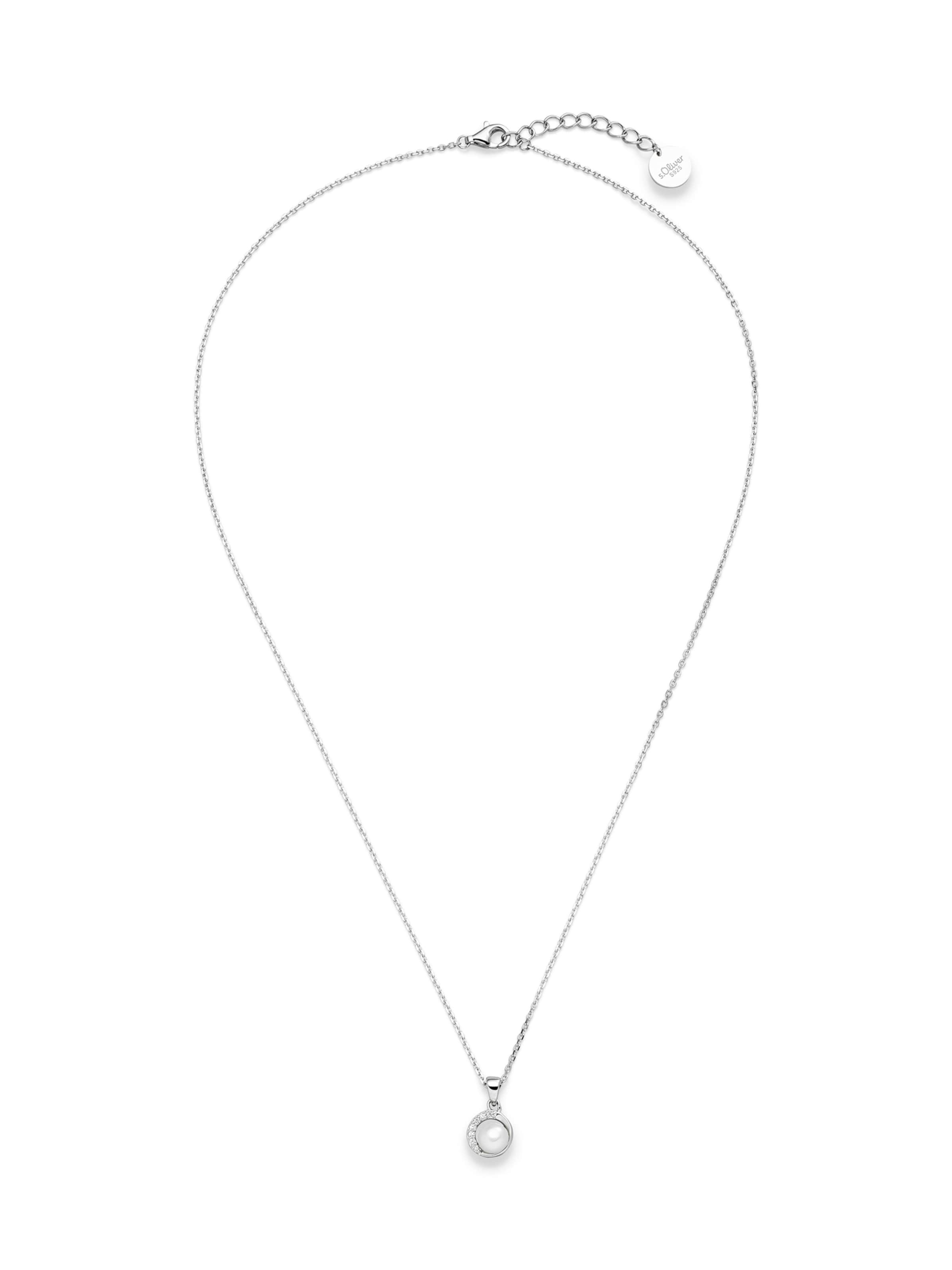 s.Oliver Ketting in de kleur Zilver / Transparant / Parelwit, Productweergave