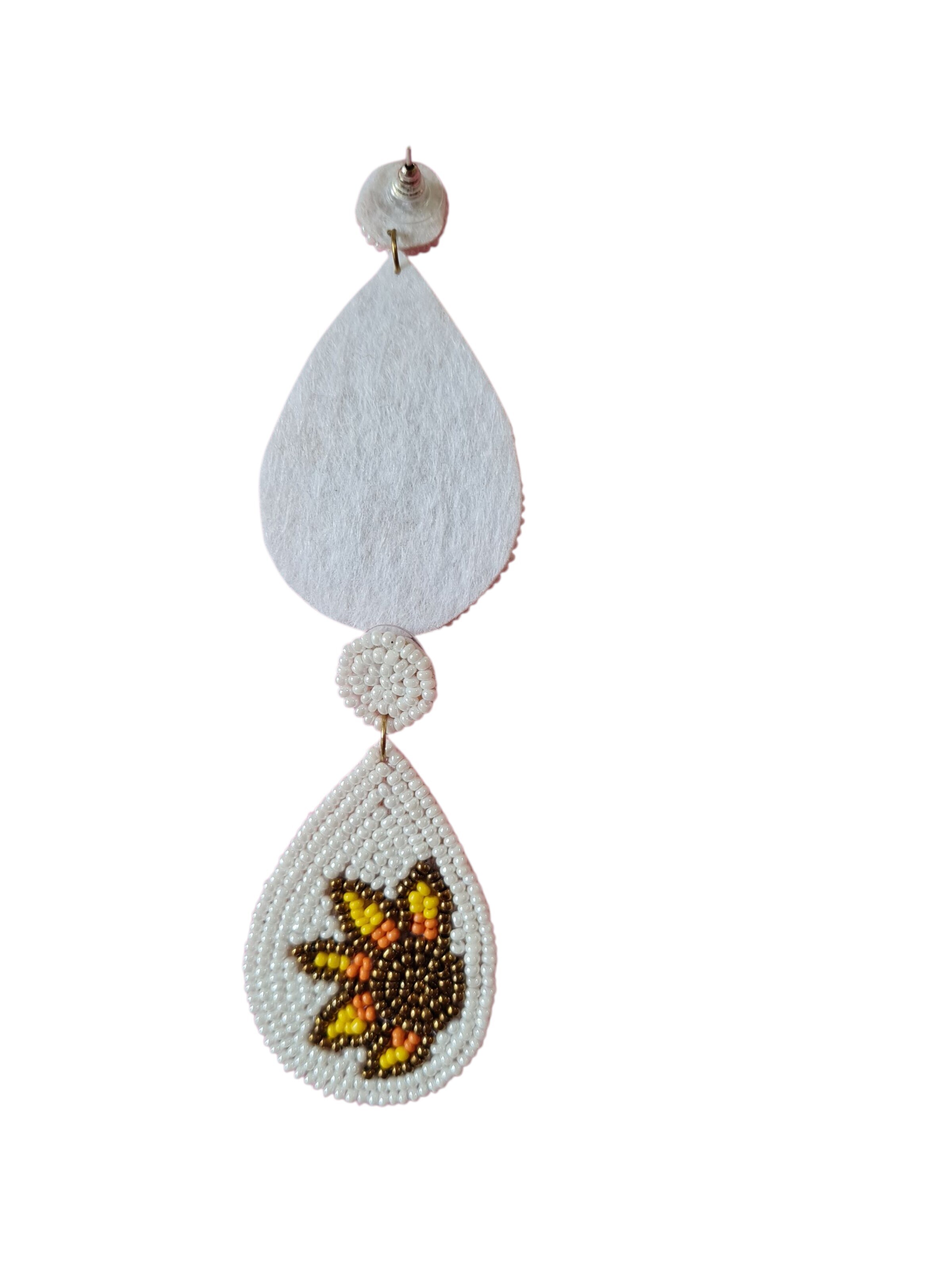 PfauGermany Ohrringe 'Beads Earring'‌‌‌‌ in Weiß
