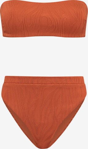 Shiwi Bandeau Bikini 'LOLA' i brun: framsida